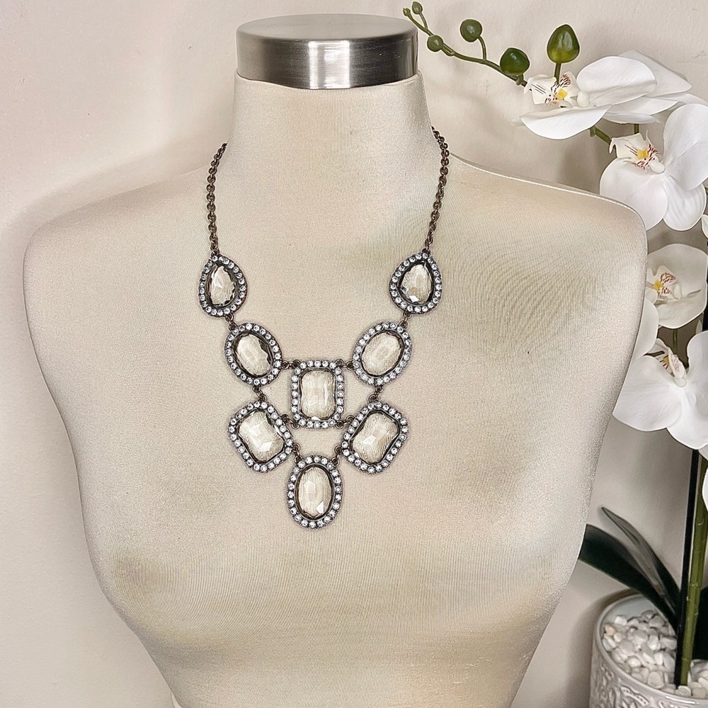 HTF J.Crew Cascading Crystal Statement Necklace